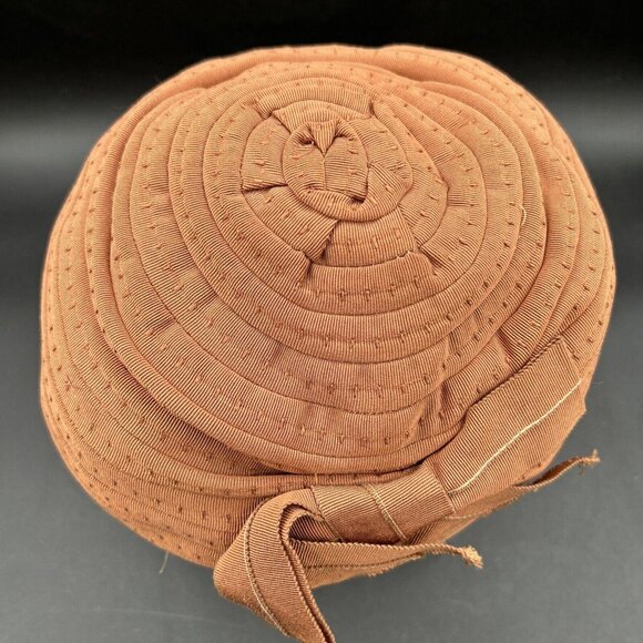 Vintage Brighton of California Hat Sz 22 Brown with Bow 1930-1940 - Picture 2 of 8